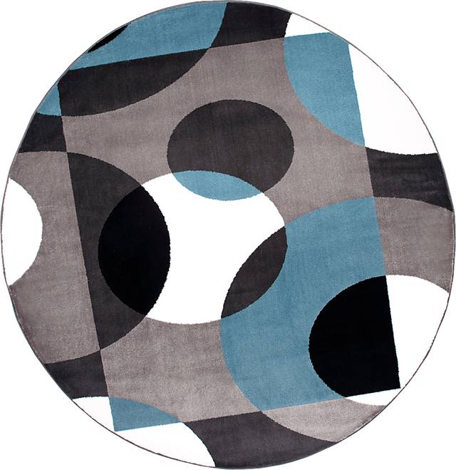 Ailana Blue 6'6 Round Rug - Thumbnail - Image 1