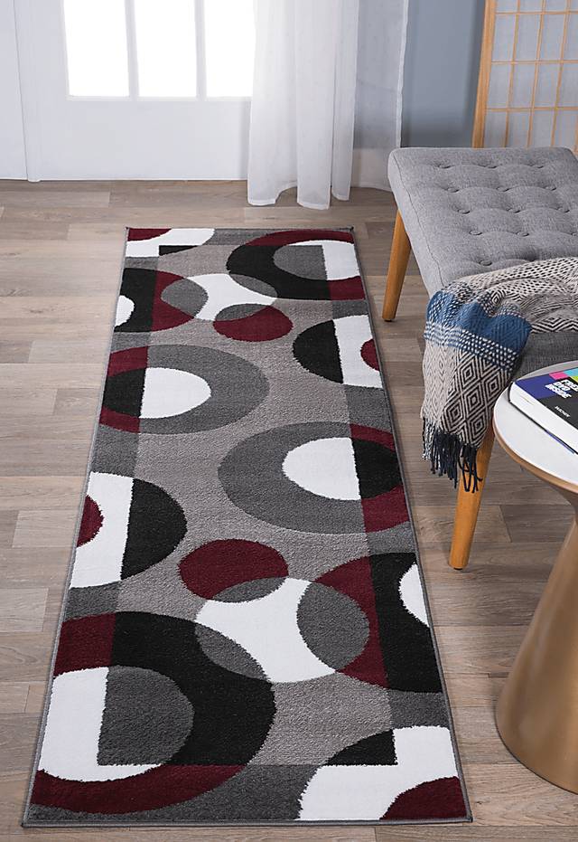 Ailana Burgundy 2' x 7'2 Runner Rug - Thumbnail - Image 5