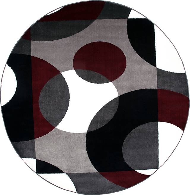 Ailana Burgundy 6'6 Round Rug - Thumbnail - Image 1