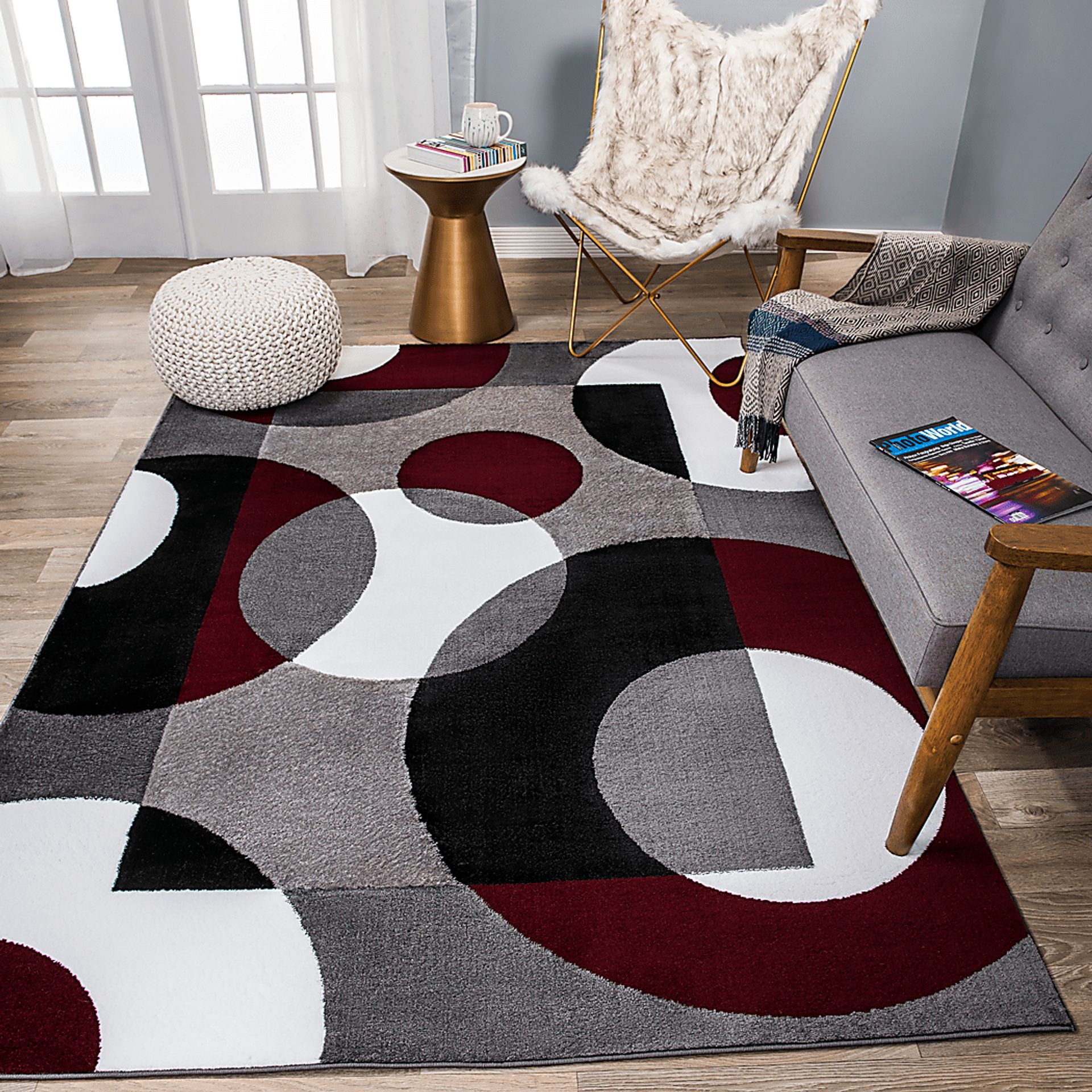 Ailana Burgundy 7'10 x 10'2 Rug - Image 5