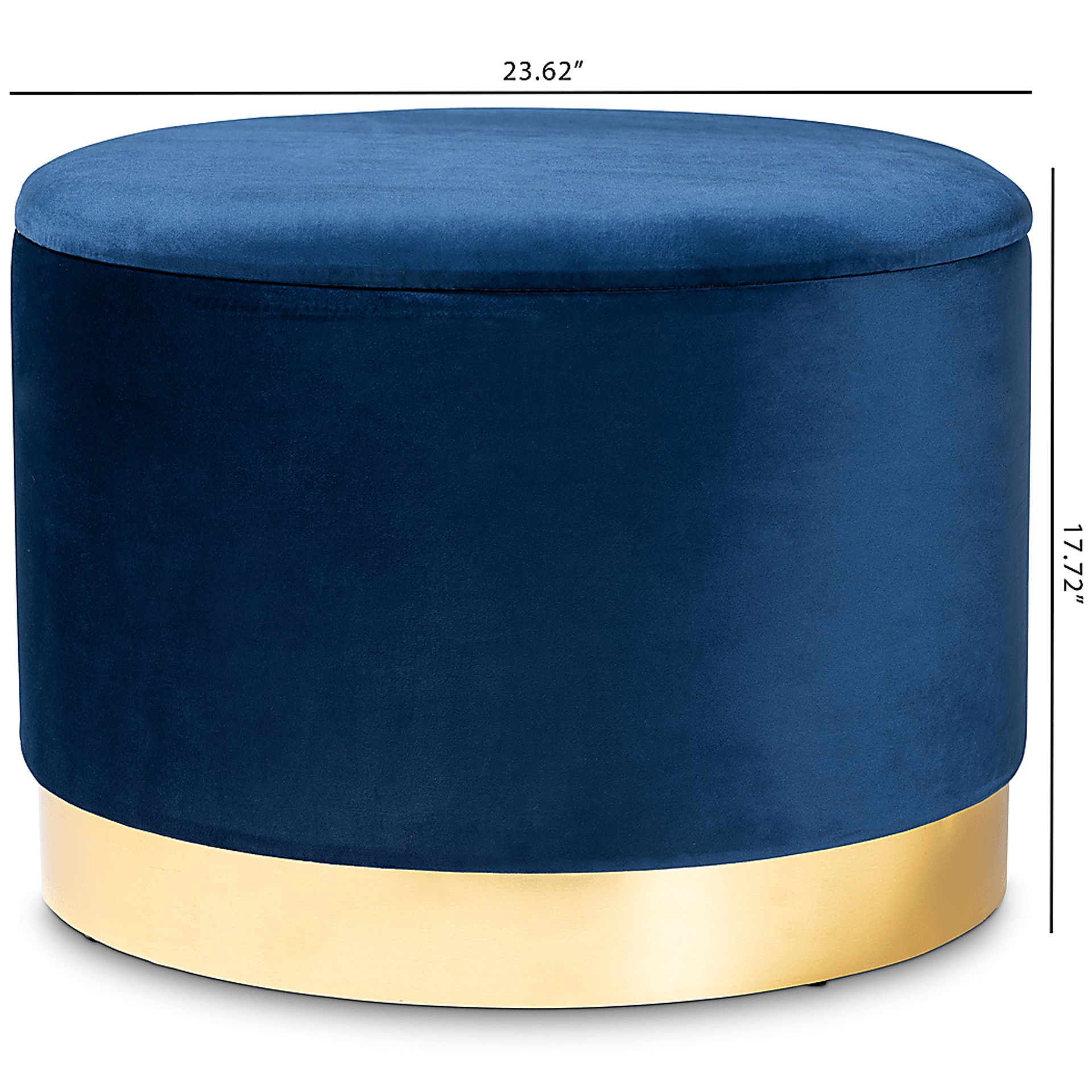 Ailanthus Navy Blue Ottoman - Image 8