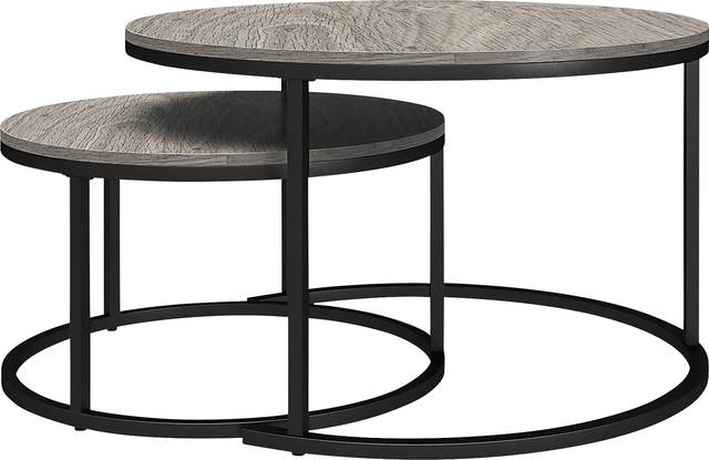 Ailbem Gray Nesting Cocktail Table & End Table, Set of 4 - Thumbnail - Image 11