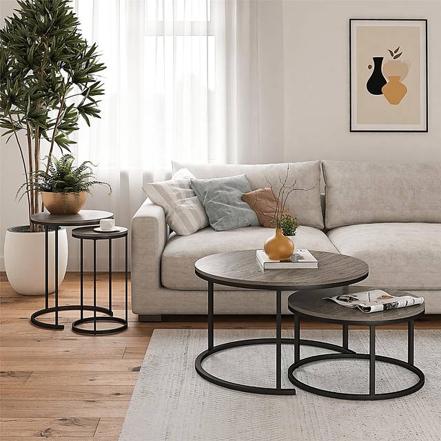 Ailbem Gray Nesting Cocktail Table & End Table, Set of 4 - Thumbnail - Image 2