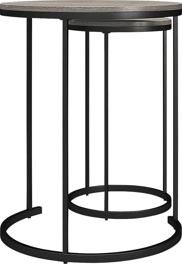 Ailbem Gray Nesting Cocktail Table & End Table, Set of 4 - Thumbnail - Image 5