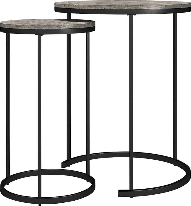 Ailbem Gray Nesting Cocktail Table & End Table, Set of 4 - Thumbnail - Image 9