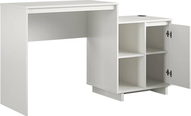 Ailbern White Desk with Cabinet - Thumbnail - Image 7