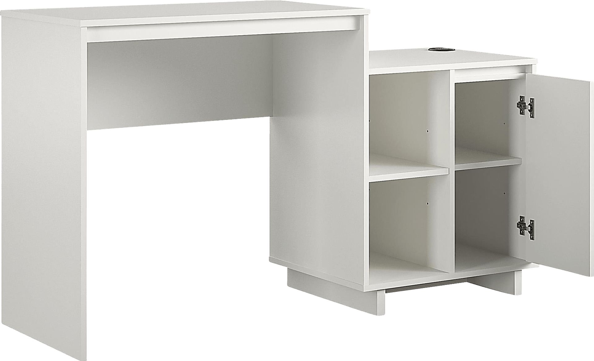 Ailbern White Desk with Cabinet - Image 7