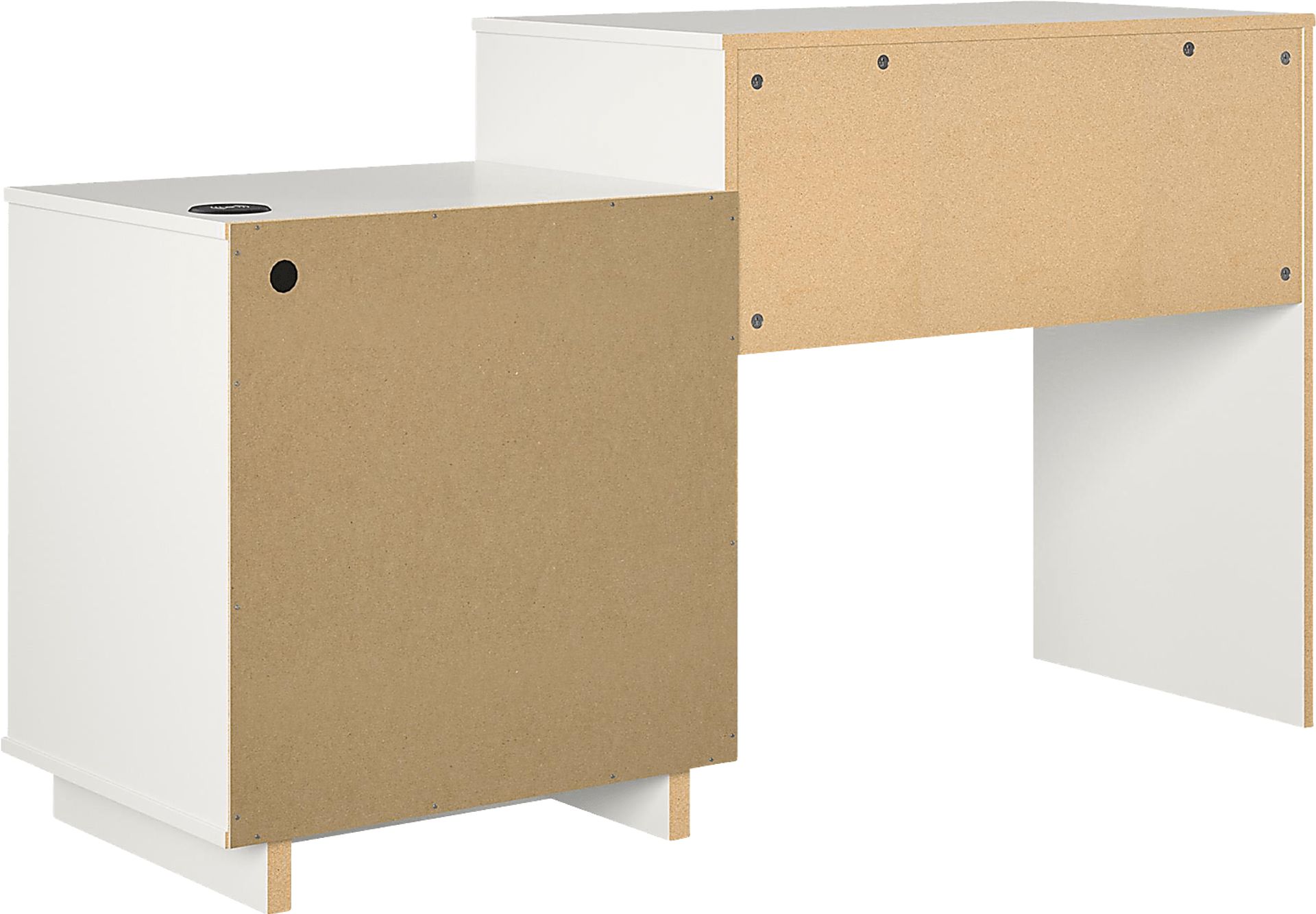 Ailbern White Desk with Cabinet - Image 10