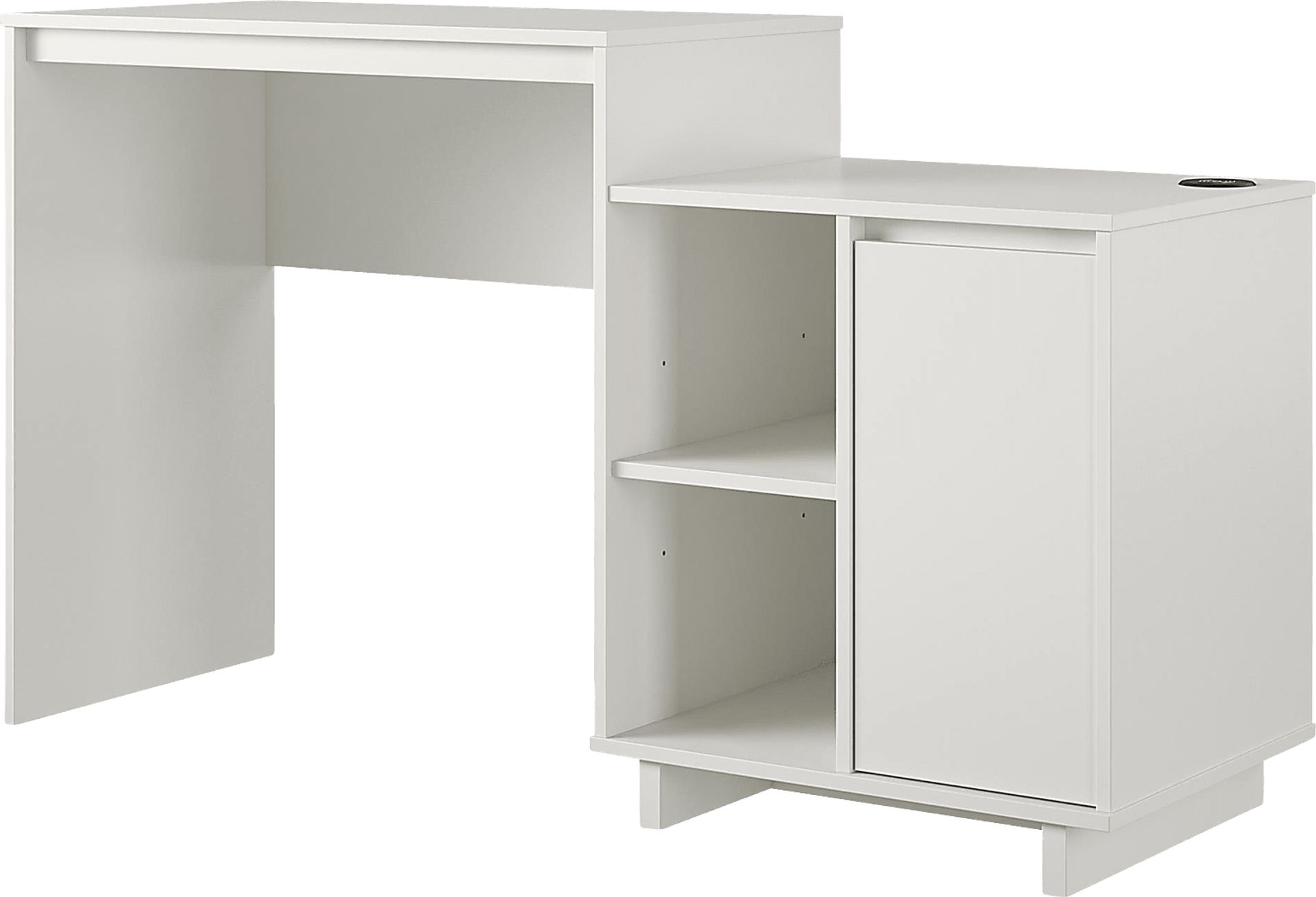Ailbern White Desk with Cabinet - Image 1