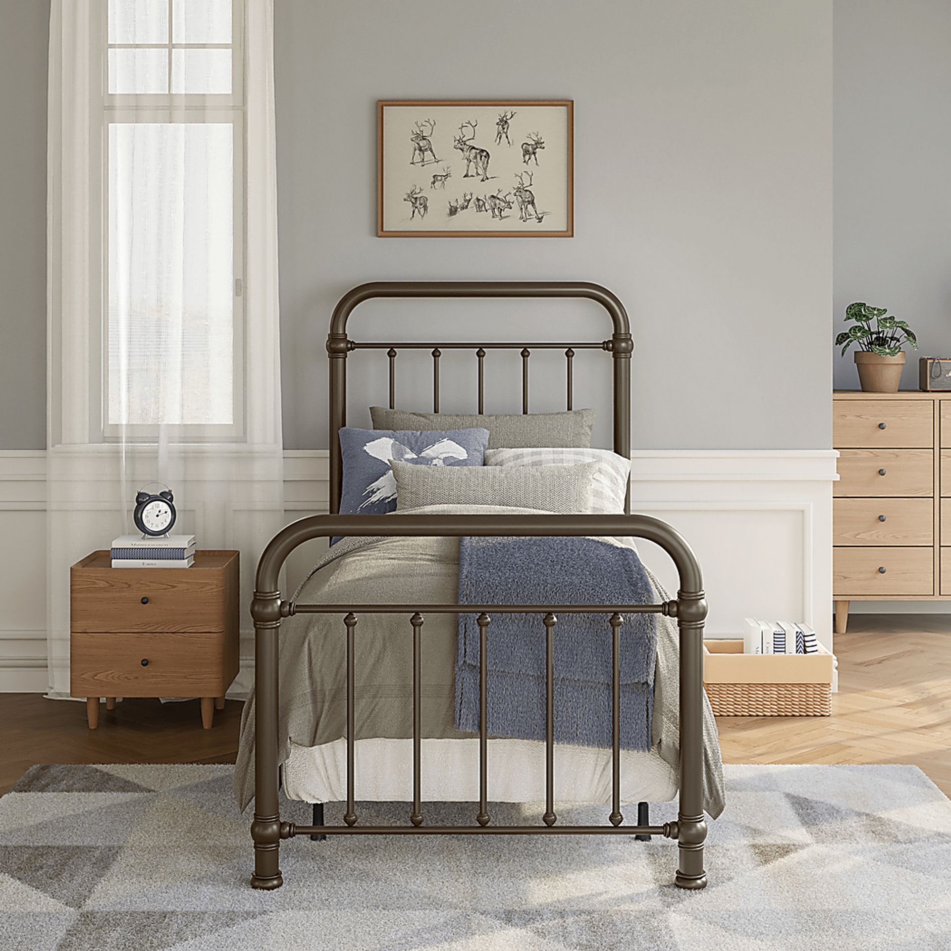 Aileene Bronze Twin Bed - Image 3