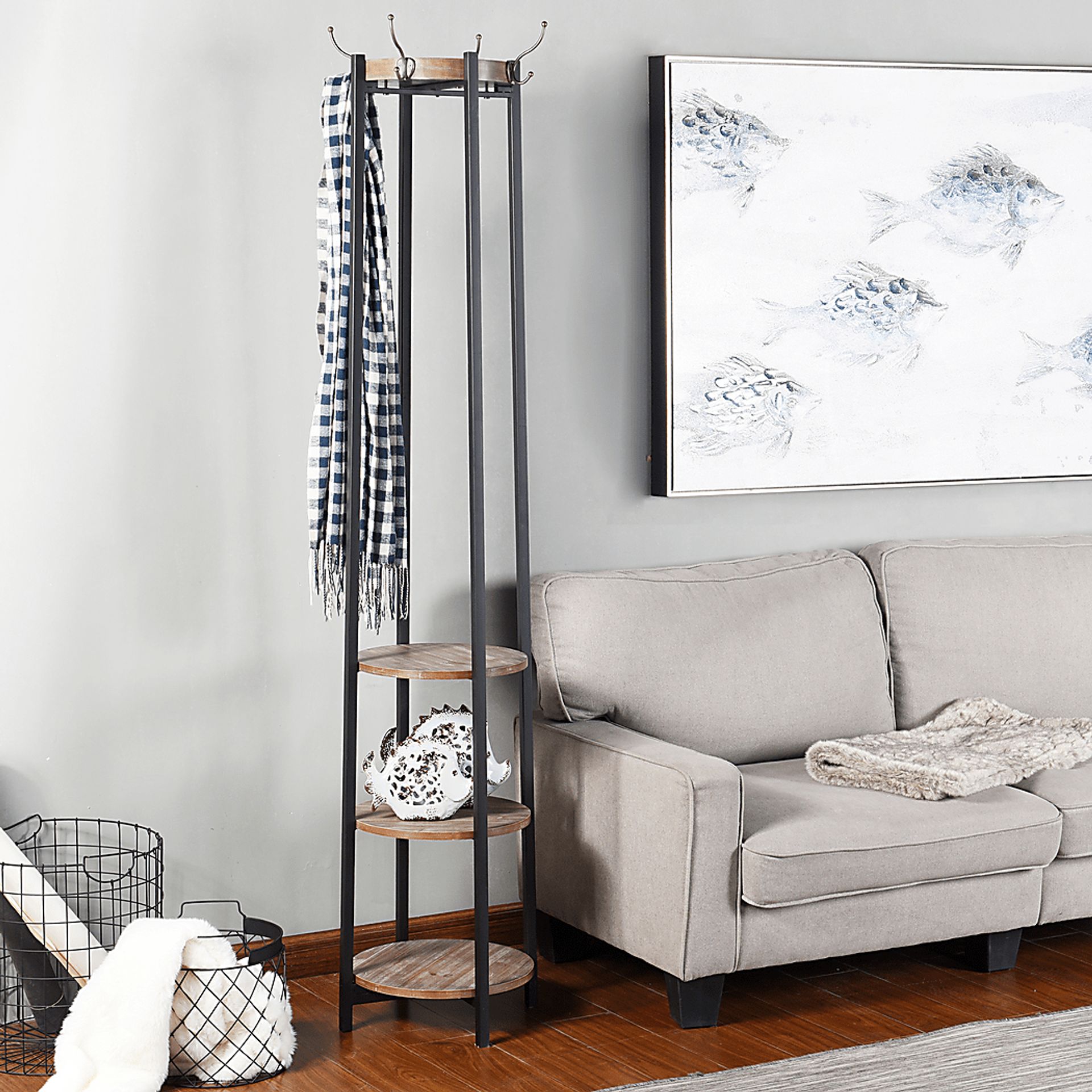 Aimar Brown Coat Rack - Image 7