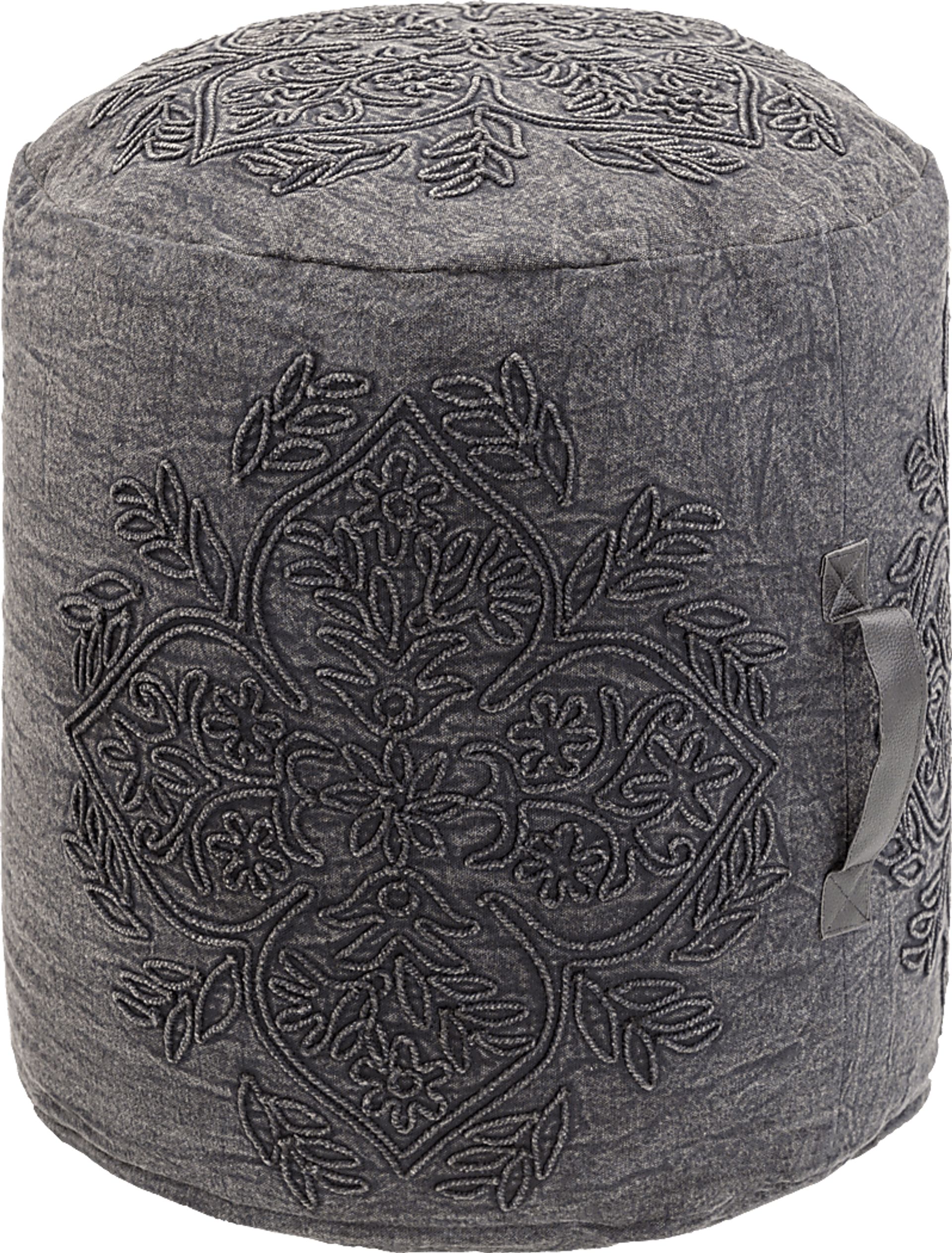 Aintree Black Ottoman - Image 1