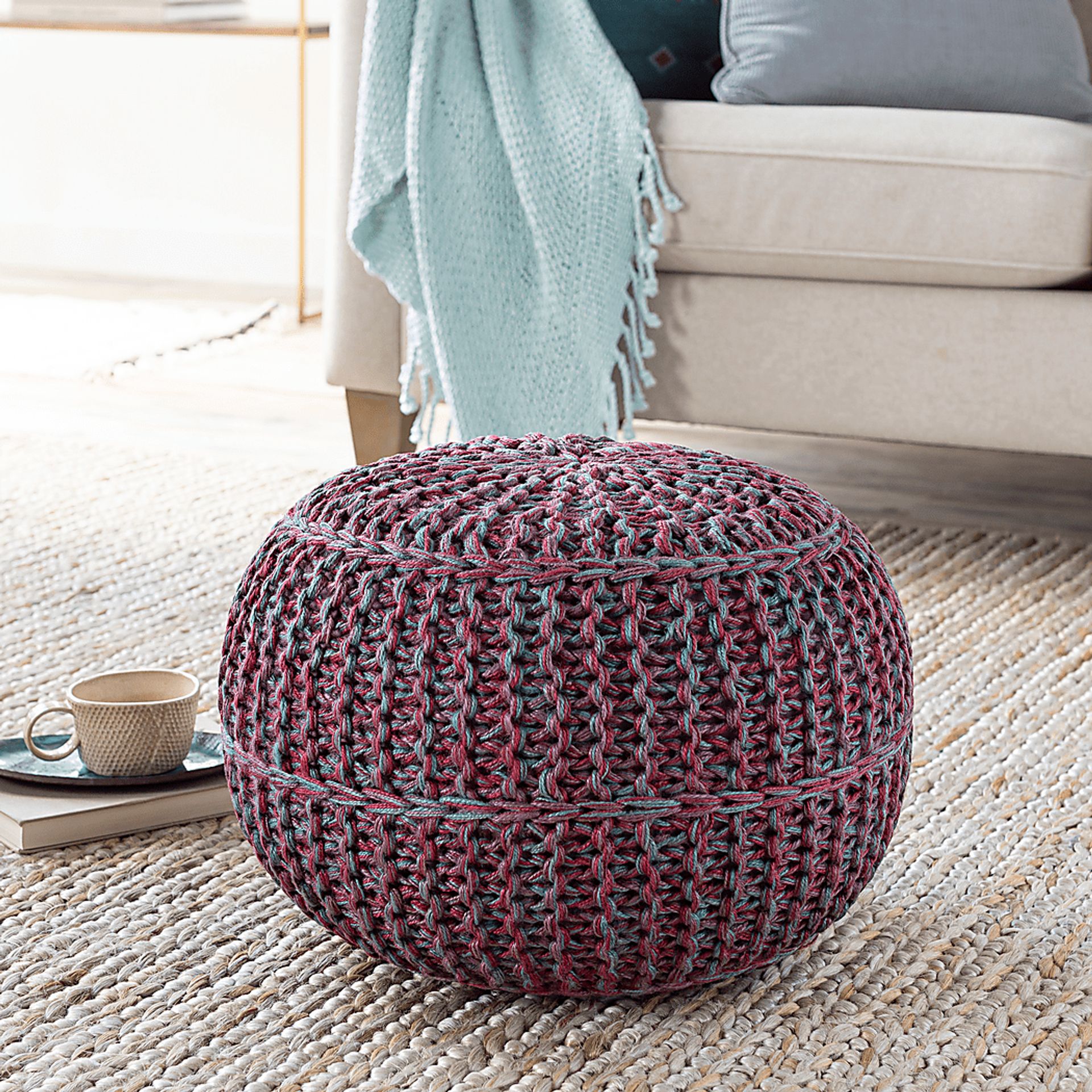 Airdrie Garnet Ottoman - Image 2