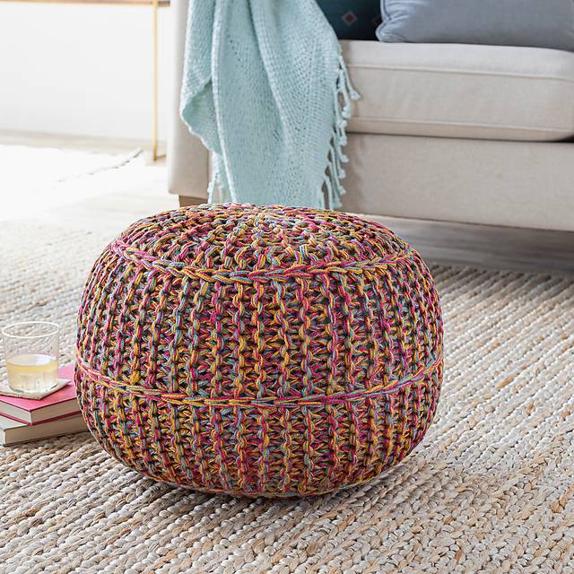 Airdrie Pink Ottoman - Thumbnail - Image 2