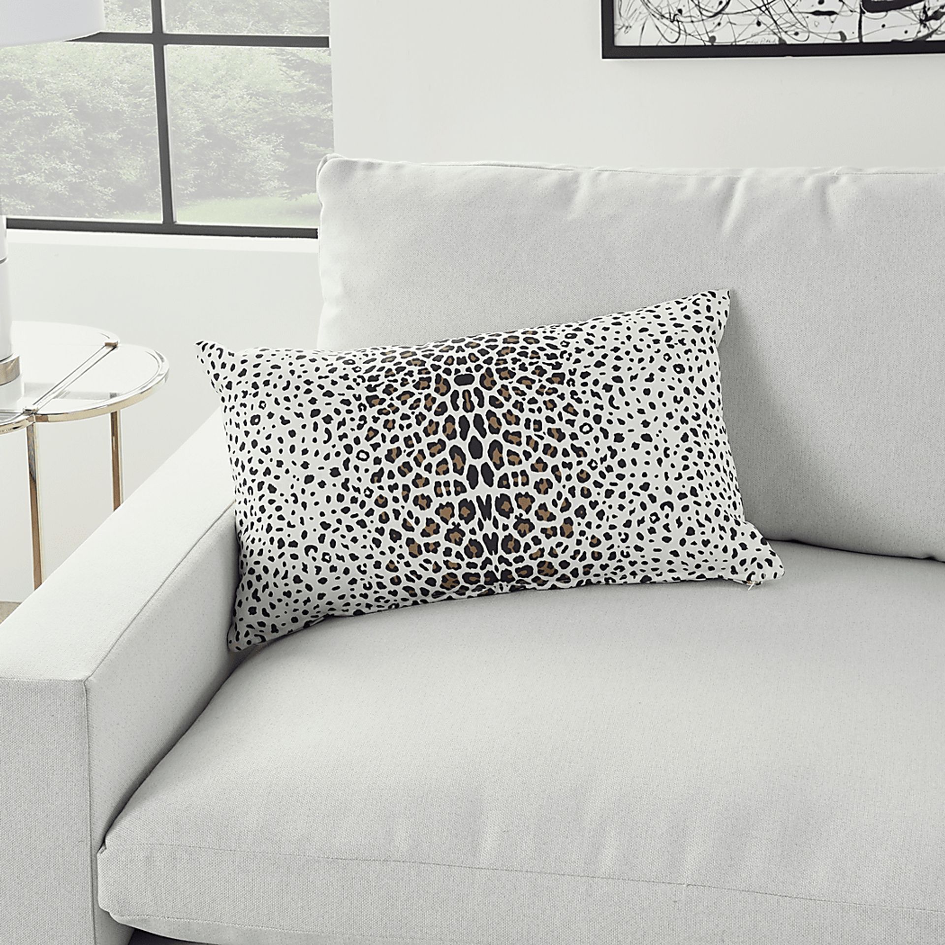 Aired Ivory Indoor/Outdoor Lumbar Pillow - Image 4