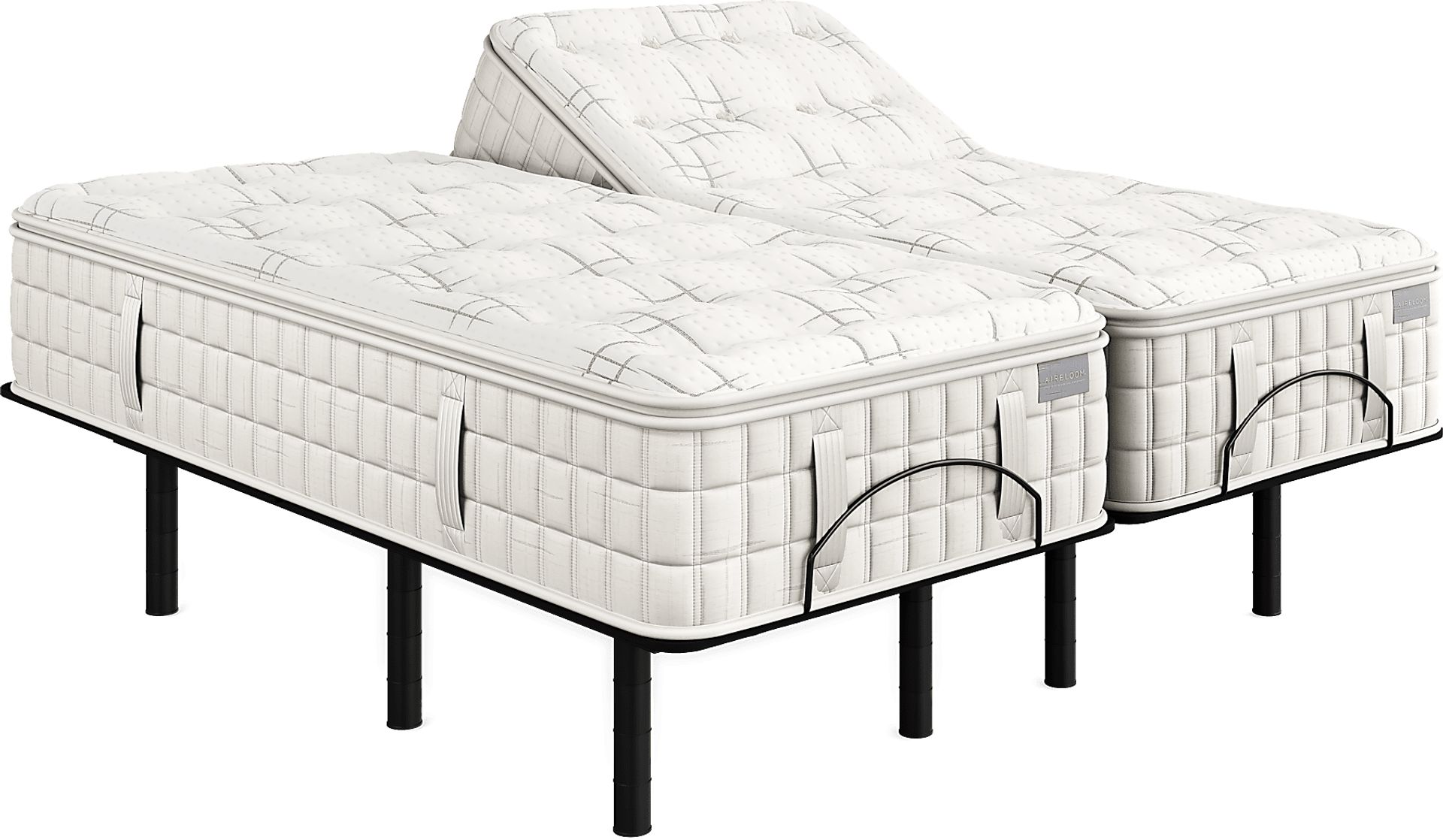 Aireloom Spanish Bay Split King Mattress Set with Head Up Only Base - Image 1