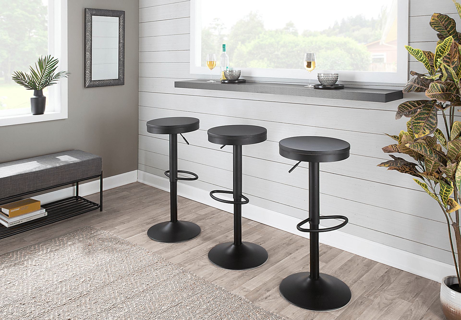 Airwood Black Barstool, Set of 2 - Image 6