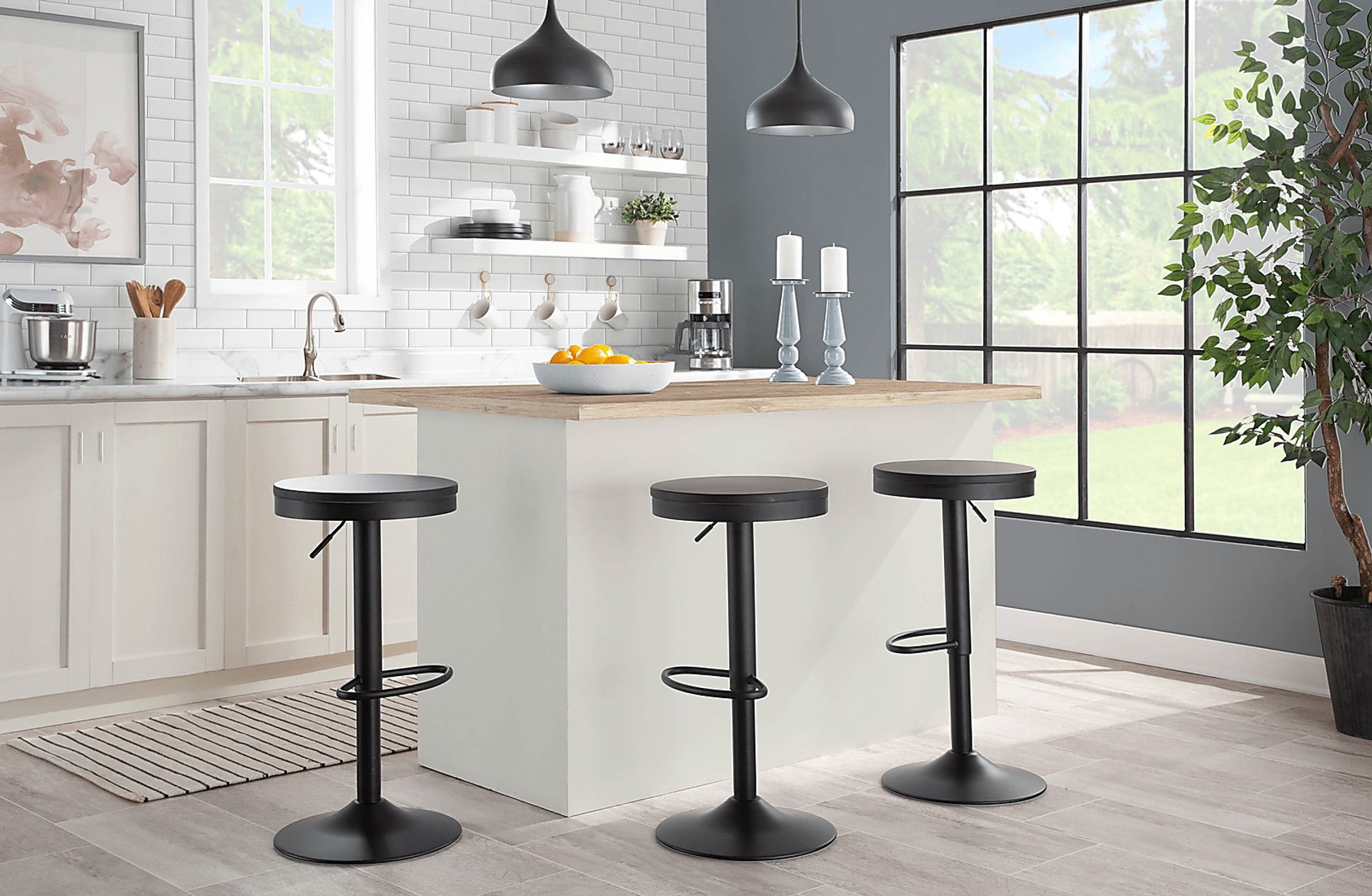 Airwood Black Barstool, Set of 2 - Image 7