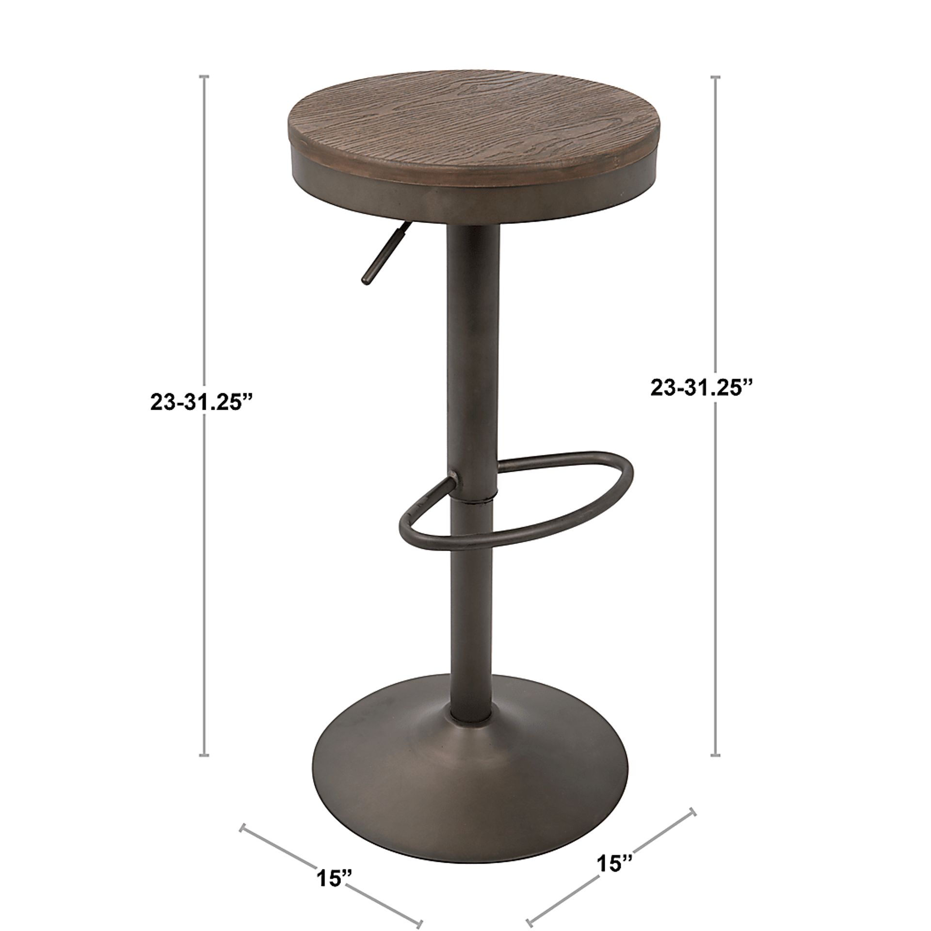 Airwood Brown Adjustable Barstool, Set of 2 - Image 11