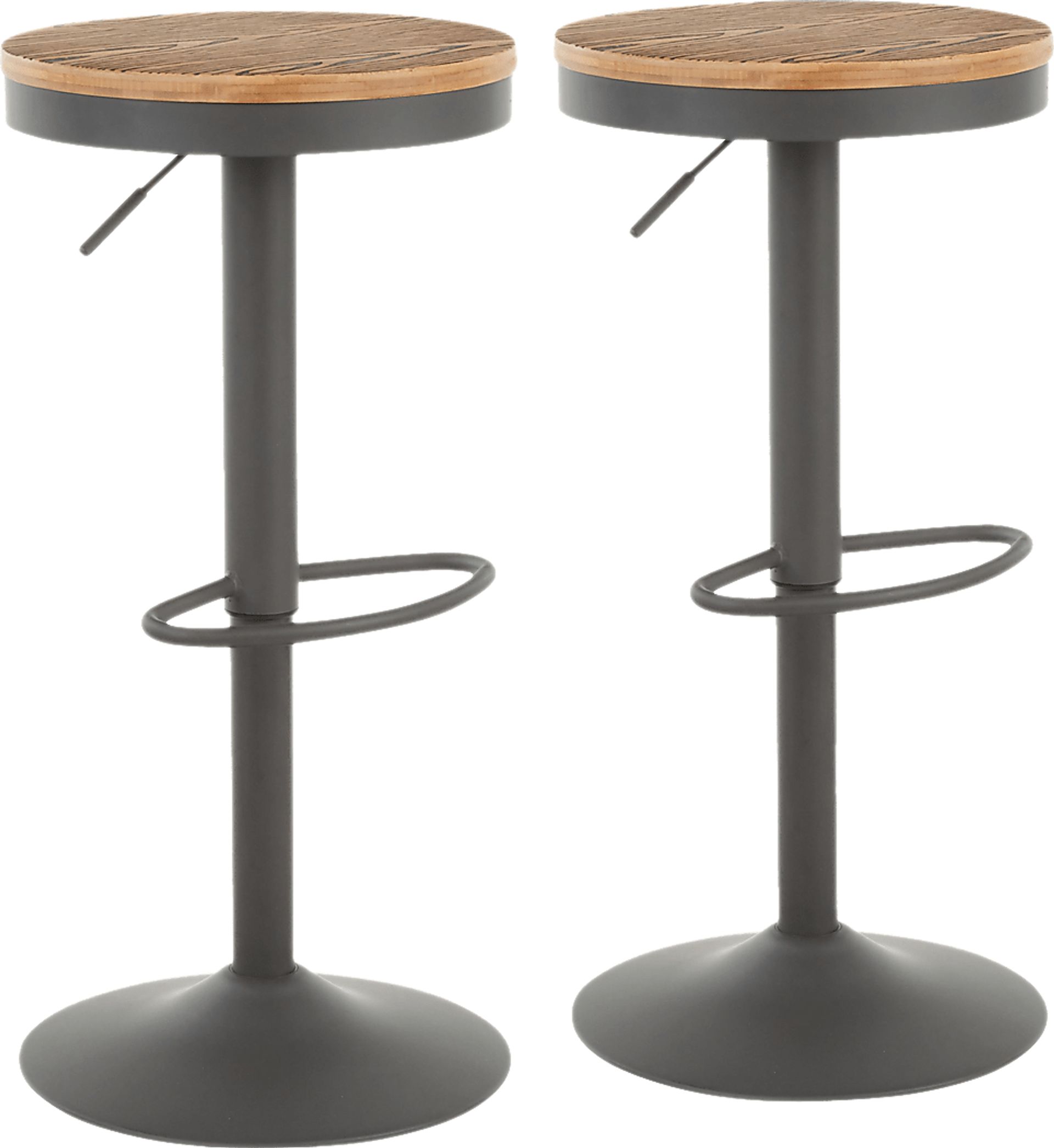 Airwood Gray Adjustable Barstool, Set of 2 - Image 1