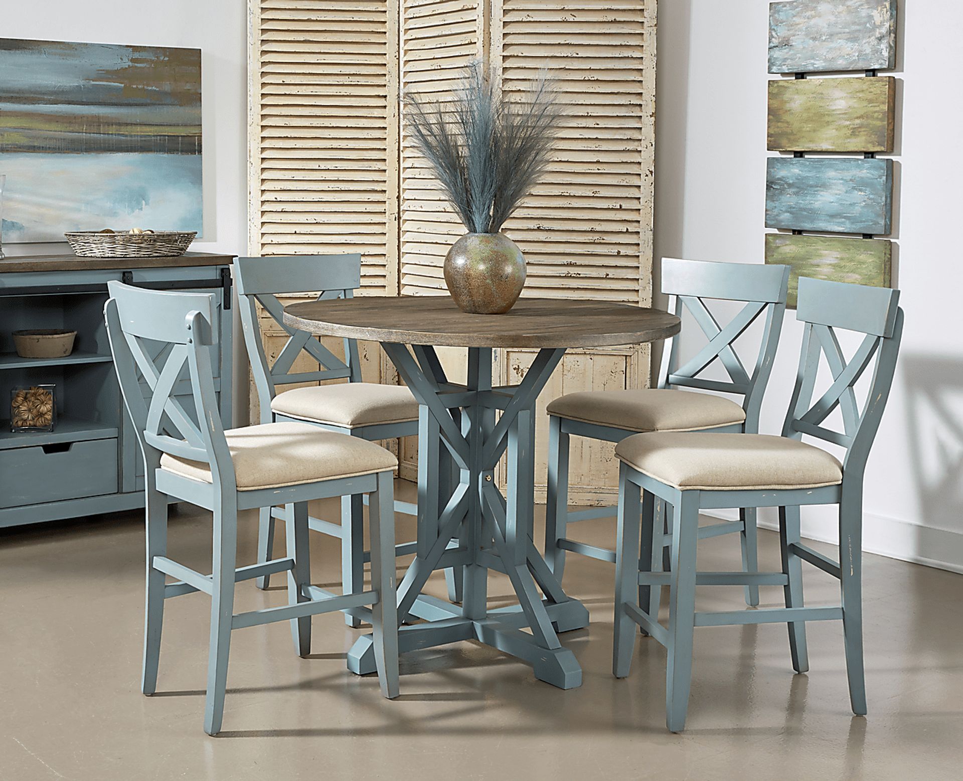Airymeadows Blue Counter Height Dining Table - Image 3