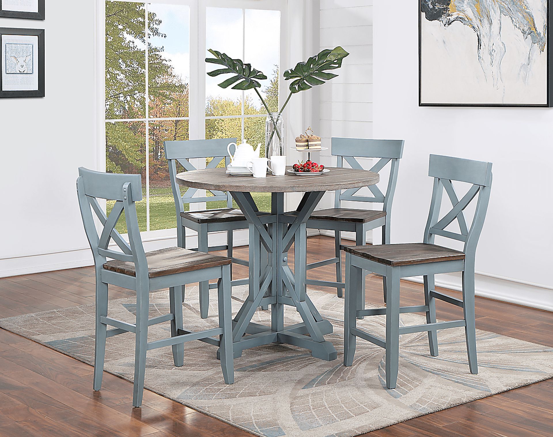 Airymeadows Blue Counter Height Dining Table - Image 4
