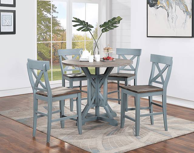 Airymeadows Blue Counter Height Dining Table - Thumbnail - Image 4
