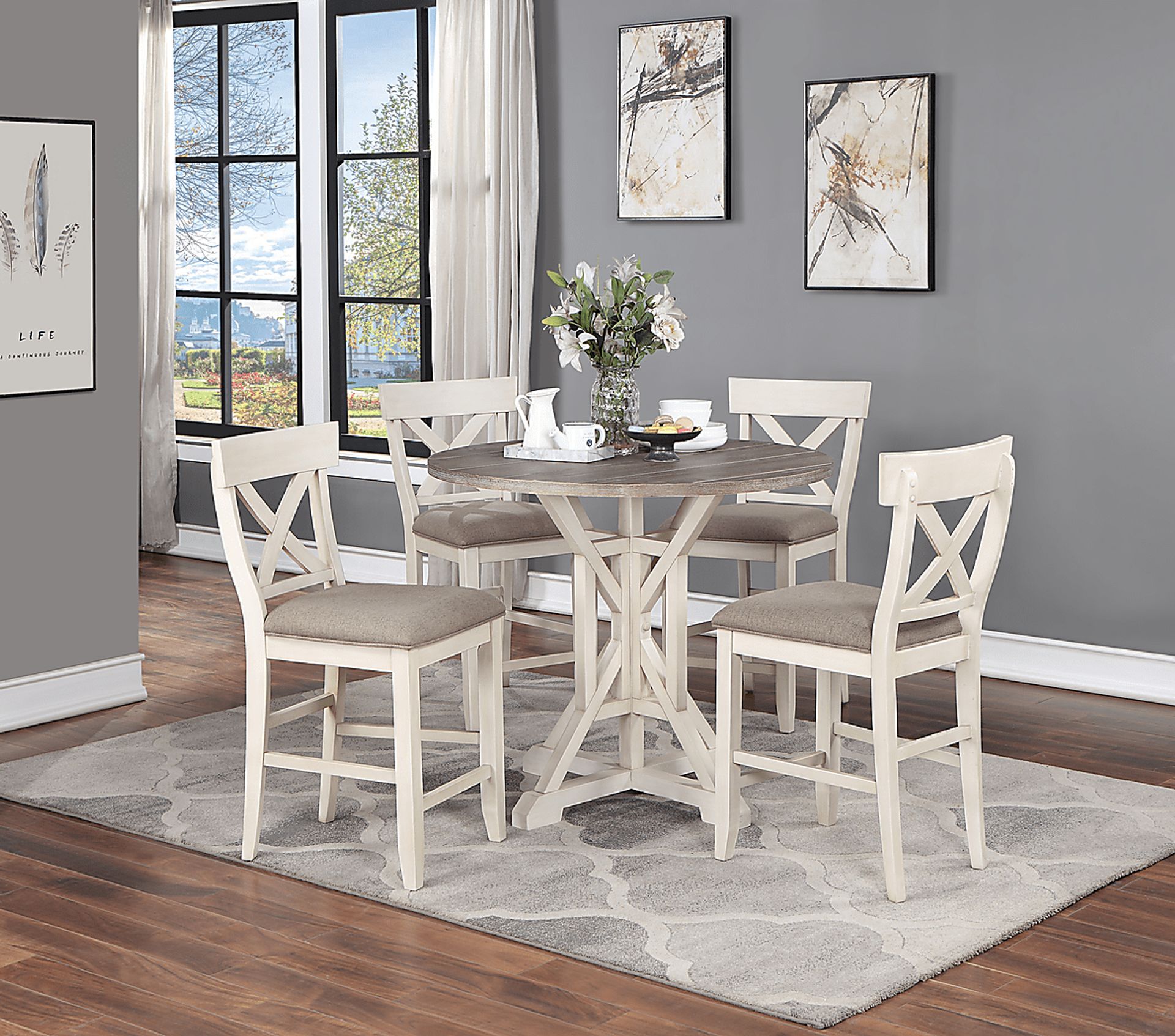 Airymeadows Cream Counter Height Dining Table - Image 5