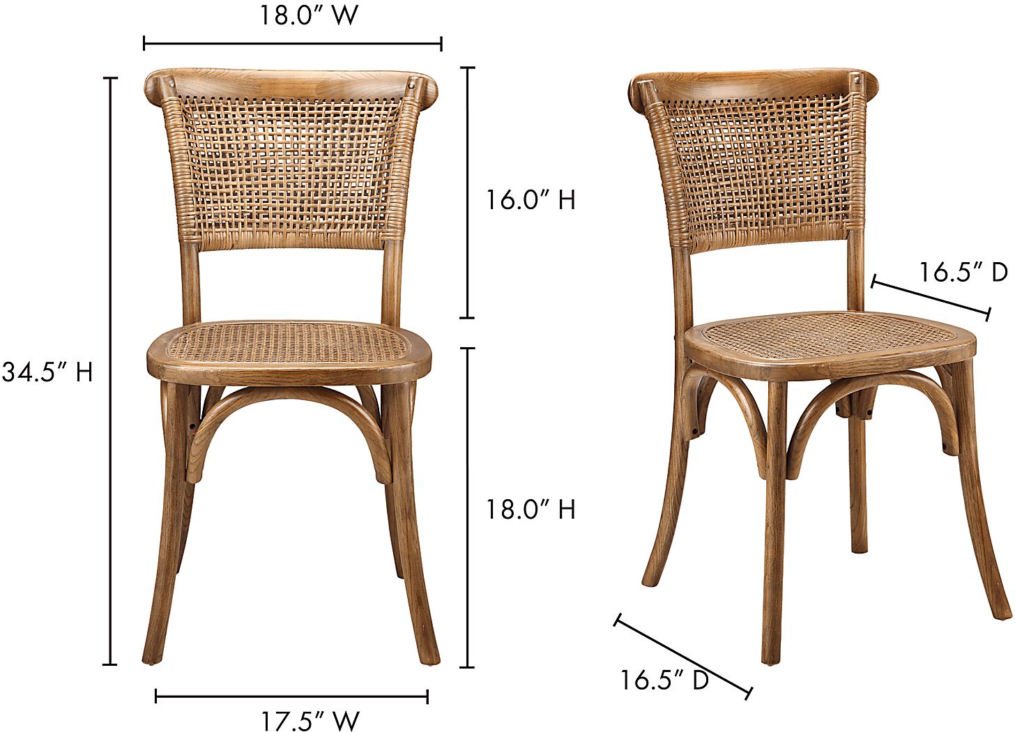 Aitken Brown Dark Wood Side Chair, Set Of 2 | Rooms to Go