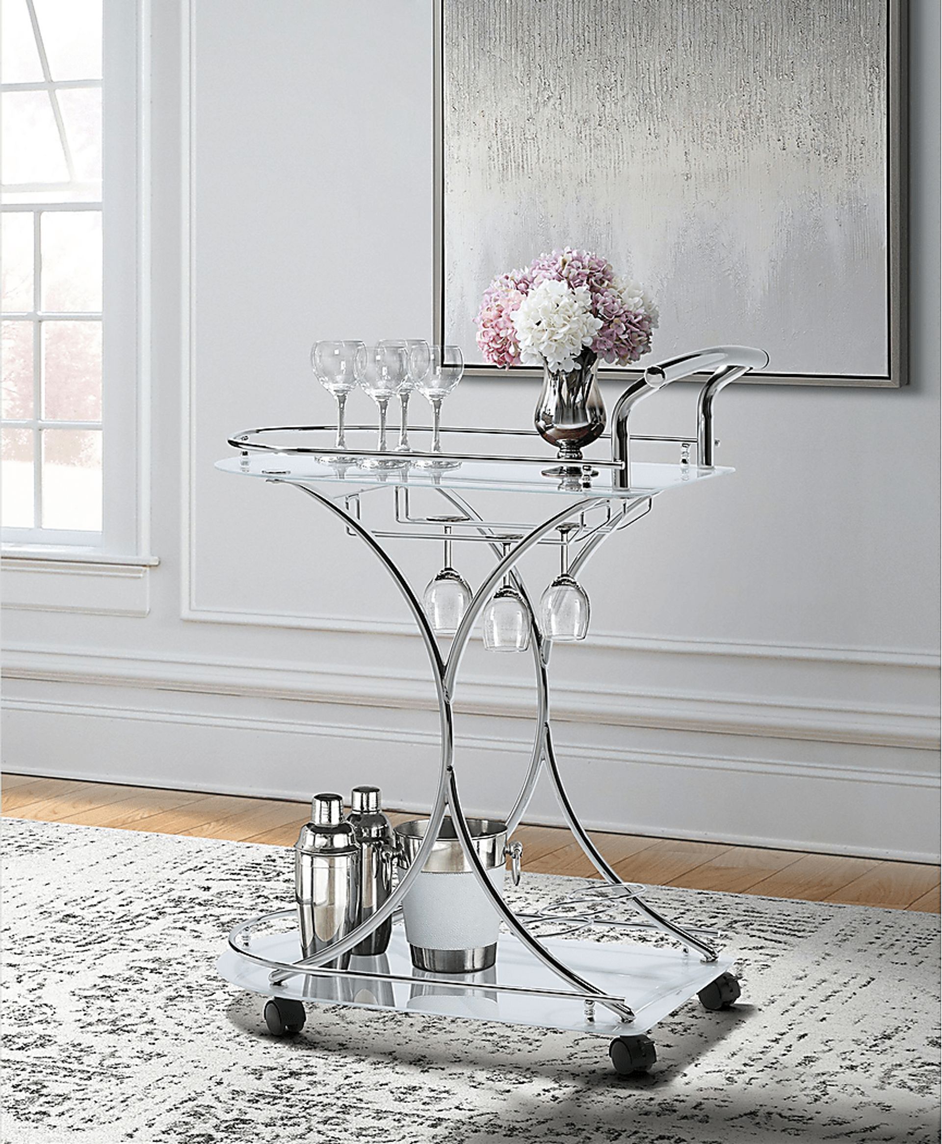 Akahi White Bar Cart - Image 8