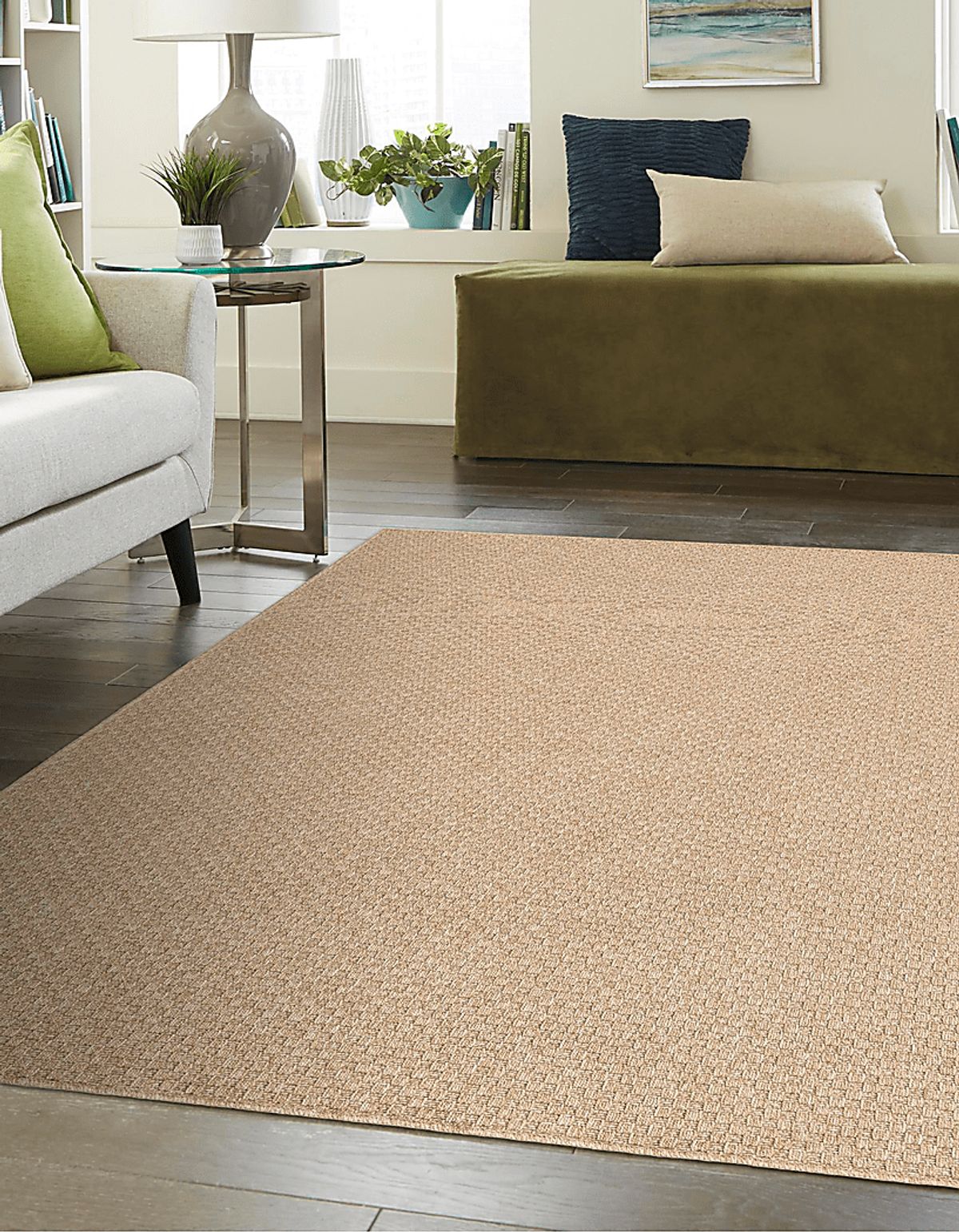 Akeno Natural Beige,White Rugs | Rooms to Go