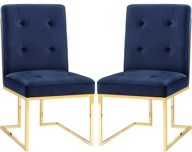 Akiko Navy Dining Chairs (Set of 2) - Thumbnail - Image 1