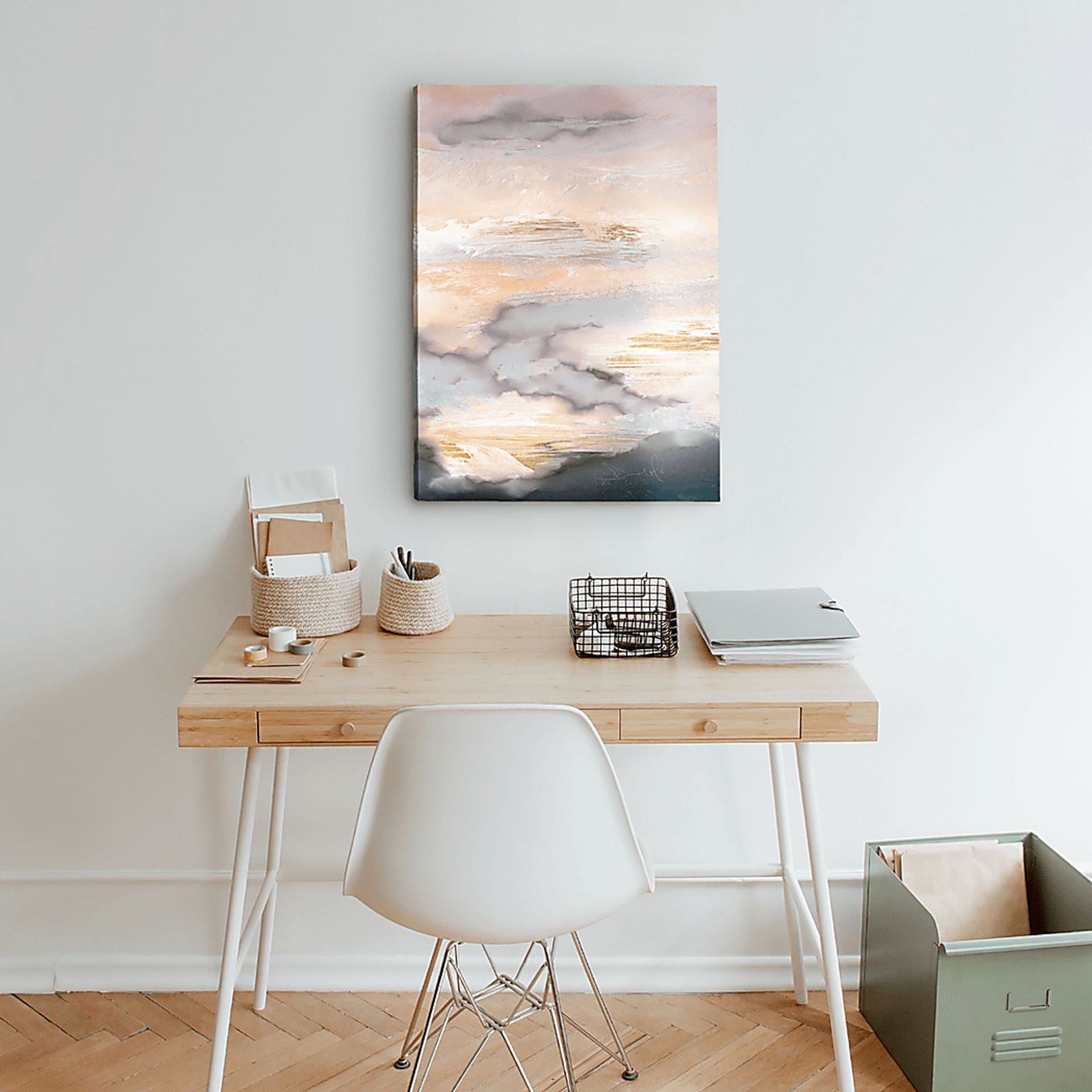 Aksarben Beige Canvas Wall Art - Image 2