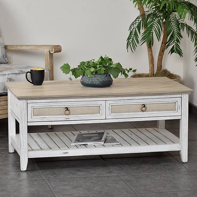 Akuhe White/Brown Cocktail Table - Thumbnail - Image 2