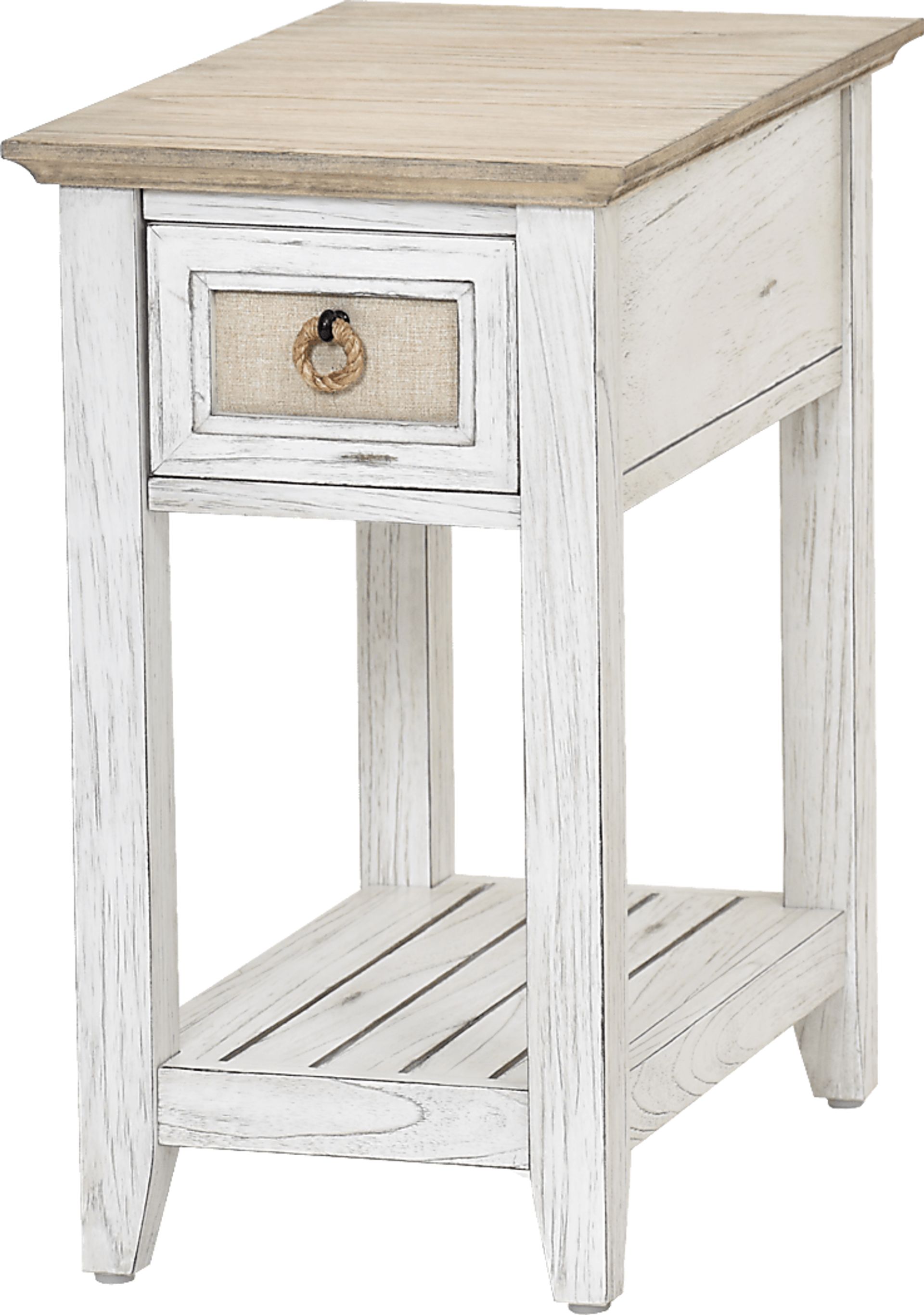 Akuhe White Chairside Table - Image 1