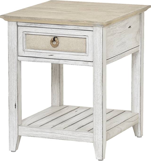 Akuhe White End Table - Thumbnail - Image 1