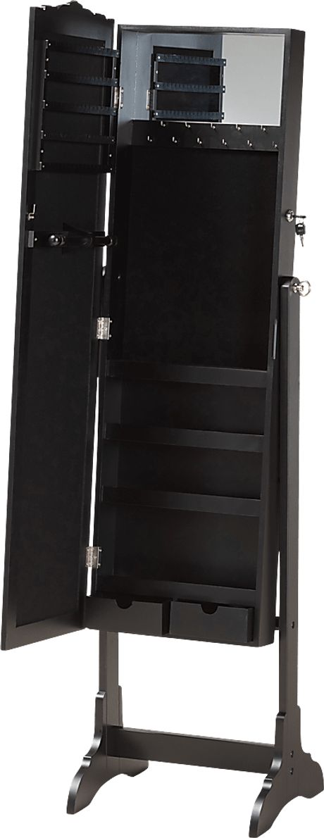 Alabo Black Cheval Jewelry Armoire