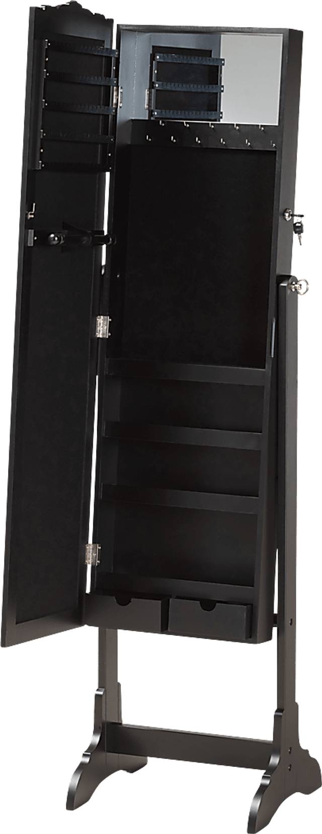 Alabo Black Cheval Jewelry Armoire - Thumbnail - Image 3