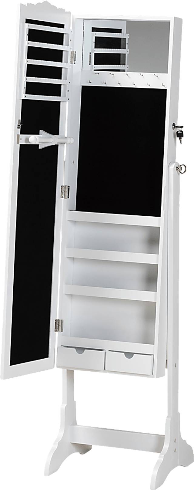 Alabo White Cheval Jewelry Armoire - Thumbnail - Image 2