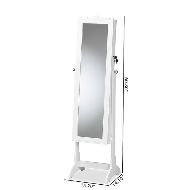 Alabo White Cheval Jewelry Armoire - Thumbnail - Image 8