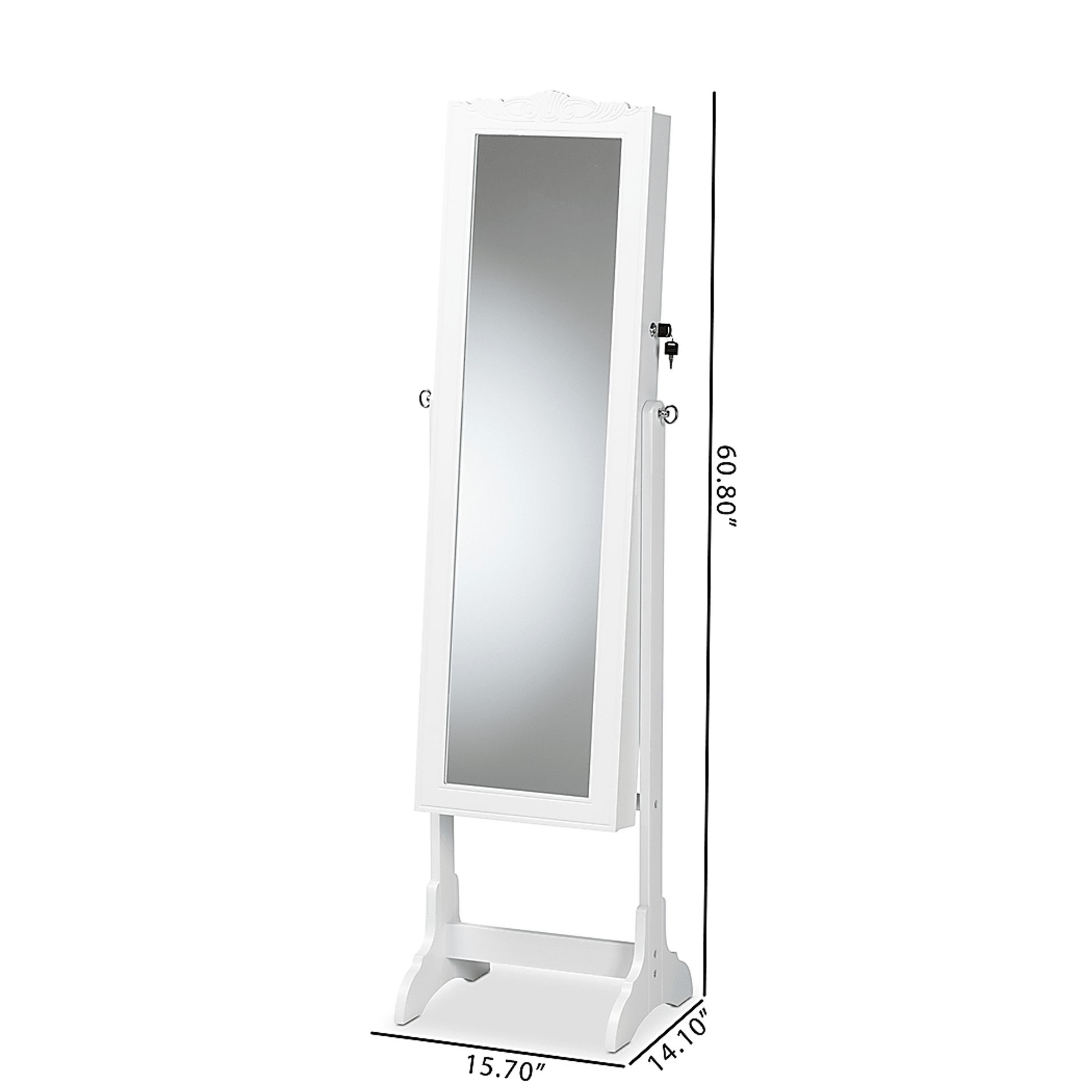 Alabo White Cheval Jewelry Armoire - Image 8