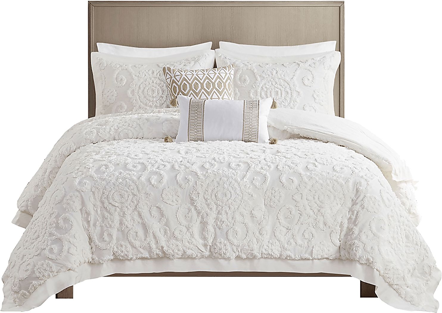 Alaegha Ivory 3 pc King Comforter Set