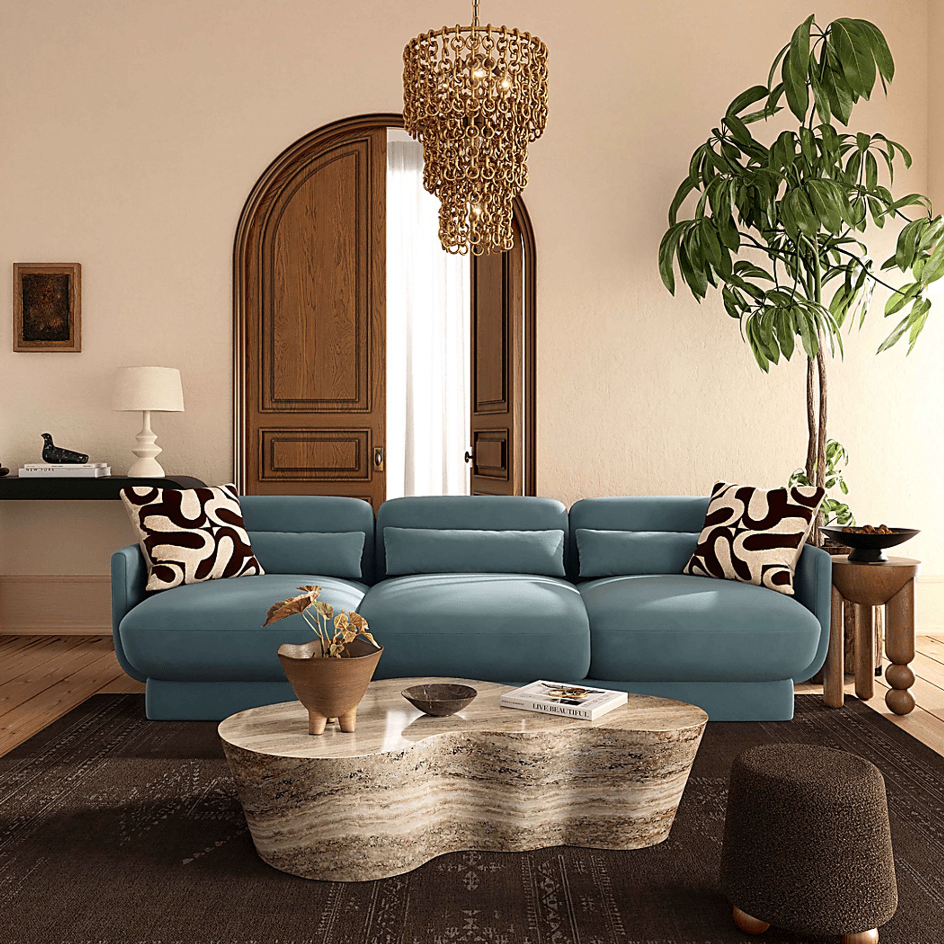 Alahandra Blue Sofa - Image 2