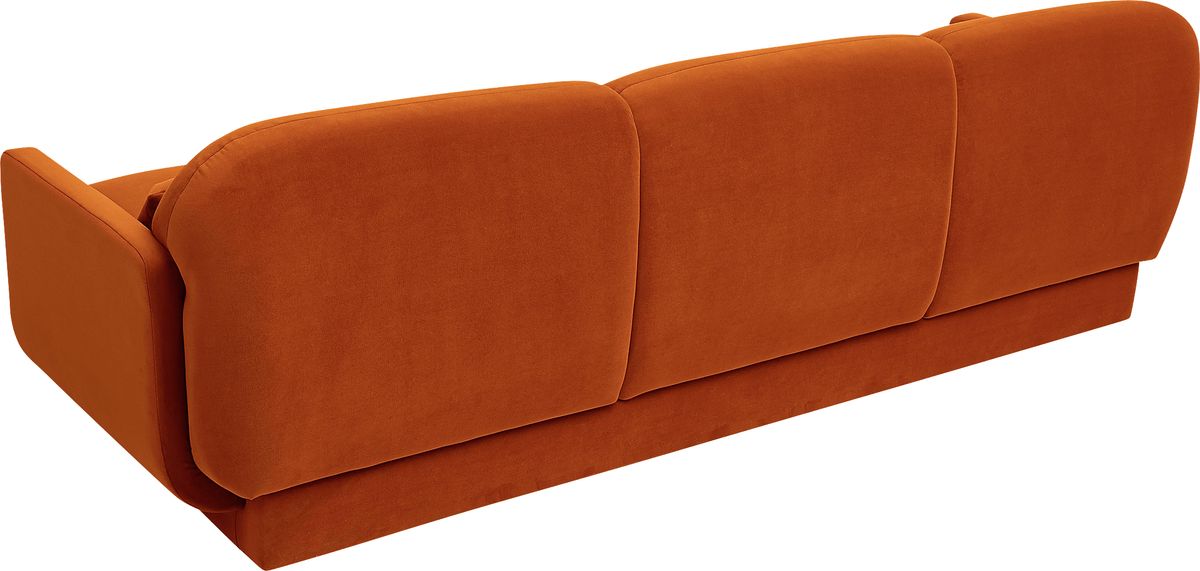 Alahandra Rust Red Velvet Plush Sofa | Rooms to Go