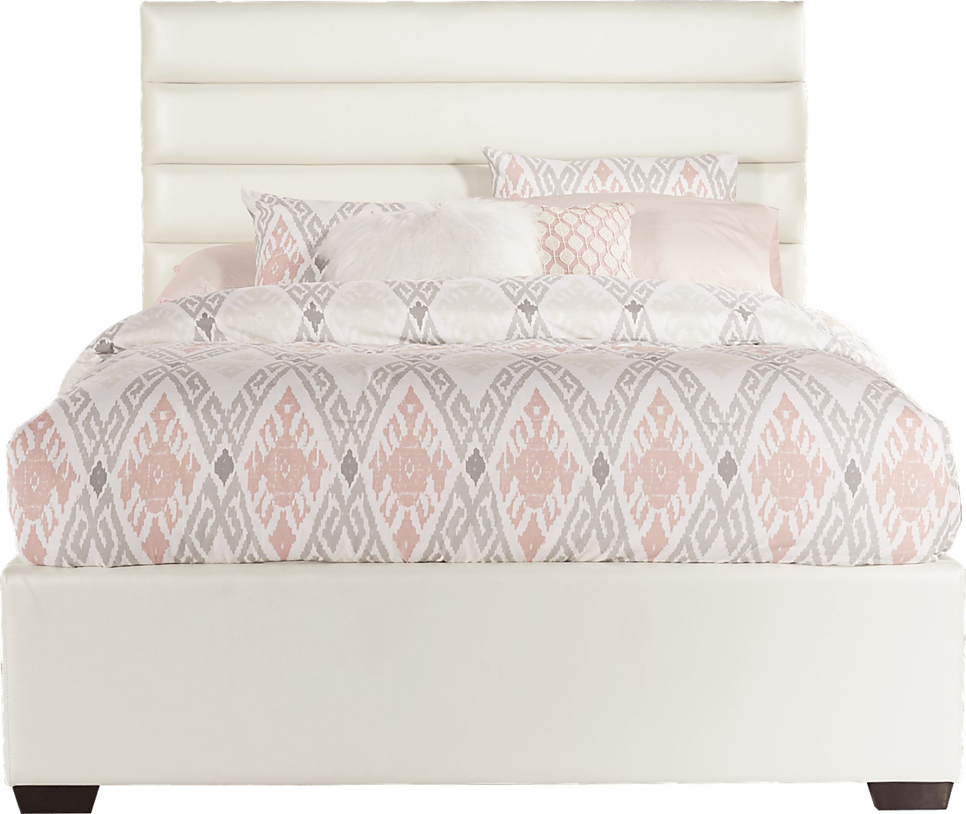 Alaina White 3 Pc Queen Upholstered Bed - Image 1