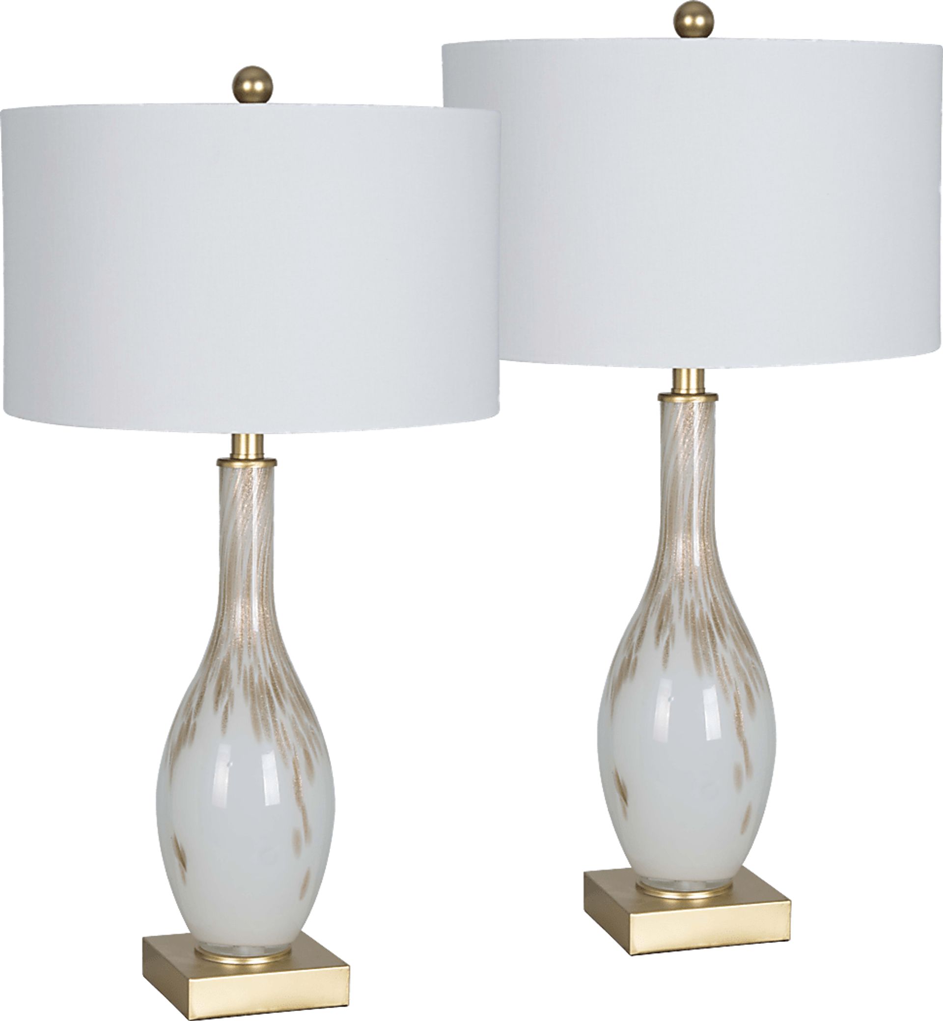 Alamain White Table Lamps, Set of 2 - Image 1