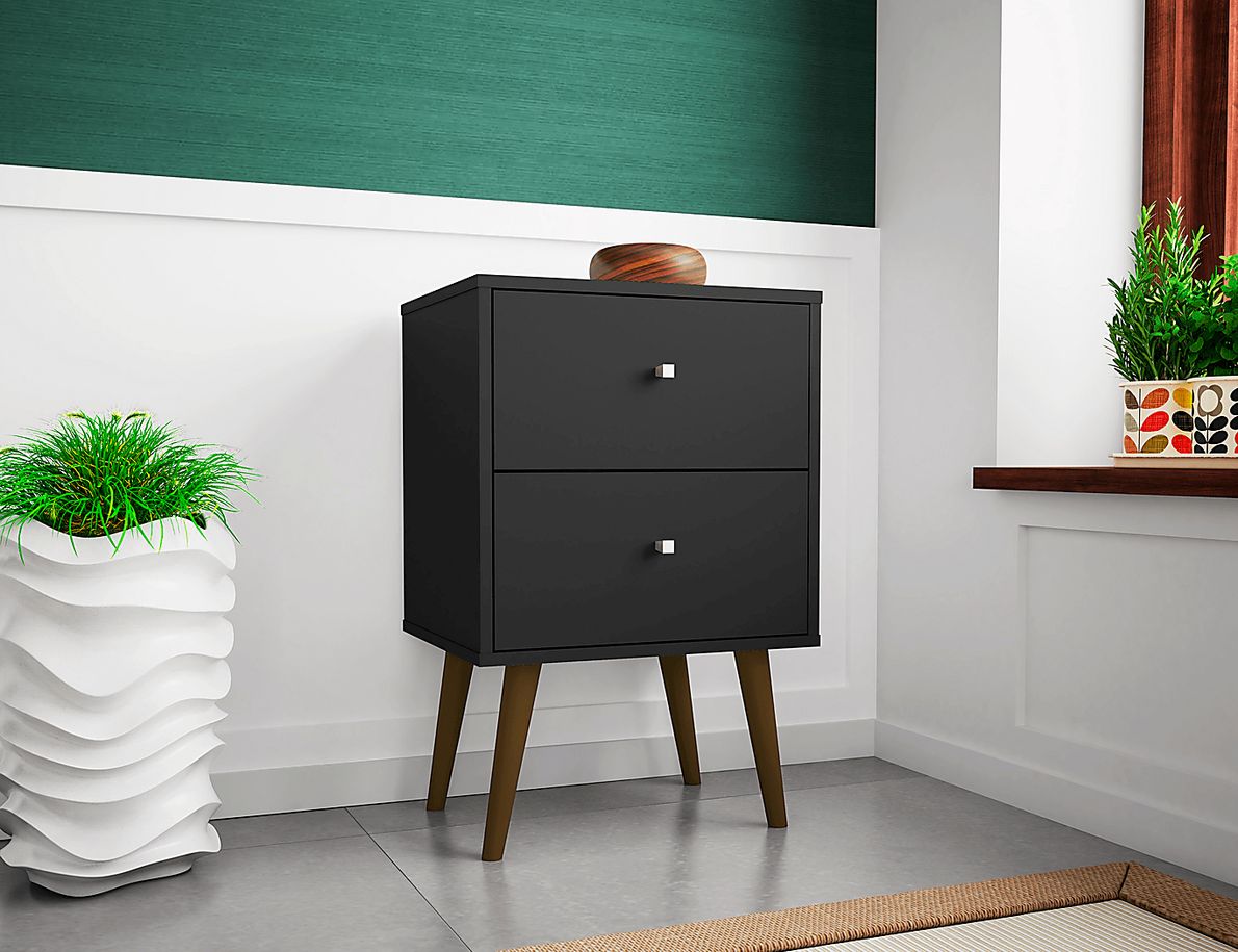 Alamitos V Black Nightstand