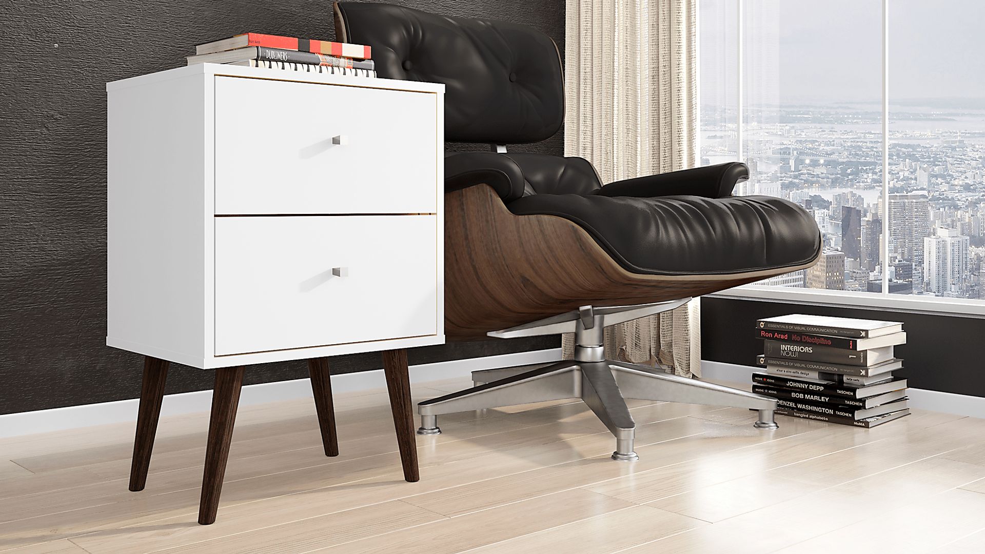 Alamitos V White Nightstand - Image 2