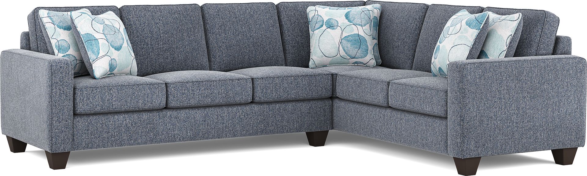 Alanis Bay Blue 2 Pc Gel Foam Sleeper Sectional - Image 1