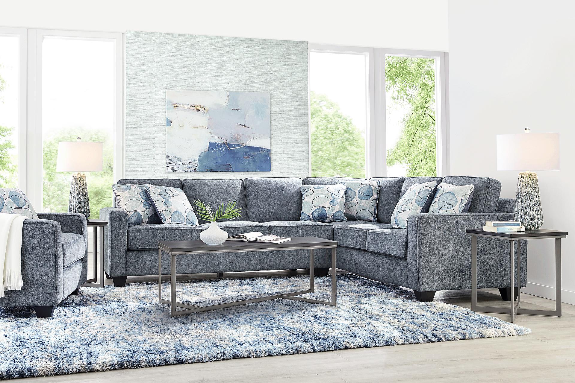 Alanis Bay Blue 2 Pc Sectional